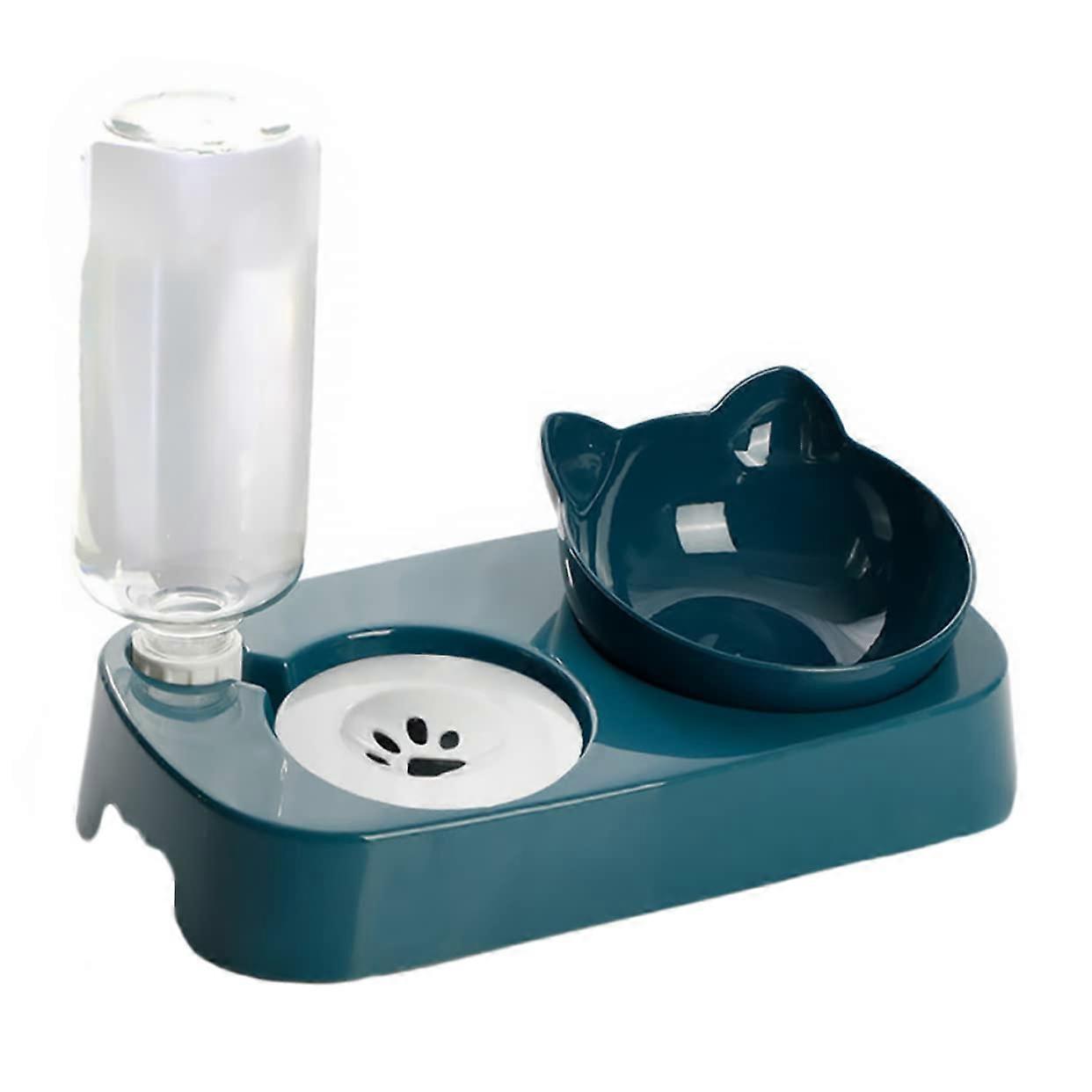 Automatic Pet Feeder Bowl with Neck Protection, Spill-Proof Design, Non-Slip Base, Plastic Cat Waterer, Nordic Style