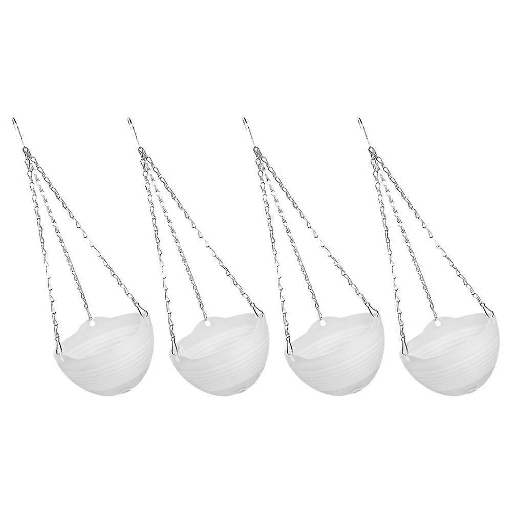 PVC Hanging Planters White Flower Pot for Balcony Use 12Pcs Set