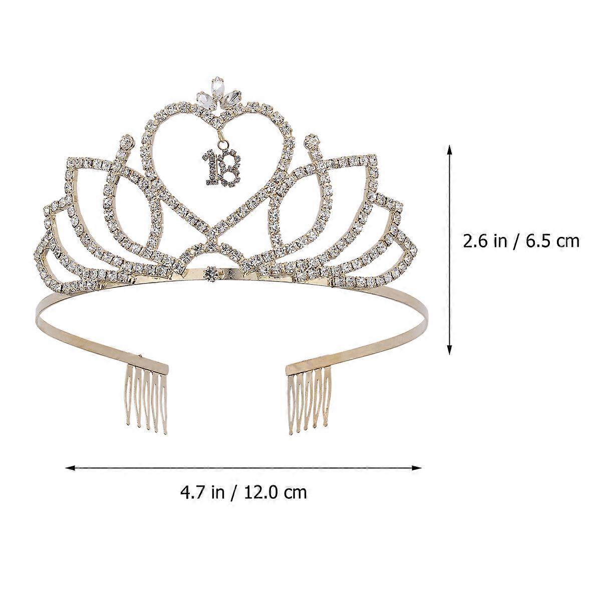 Sophisticated Crown Headband For Celebrating Birthday And Parties In Golden Color With Rhinestone Clasp 1Pc