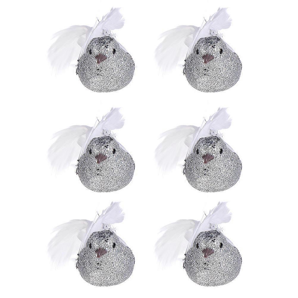 Silver Simulation Bird Clip-on Decoration for Christmas Tree 18Pcs