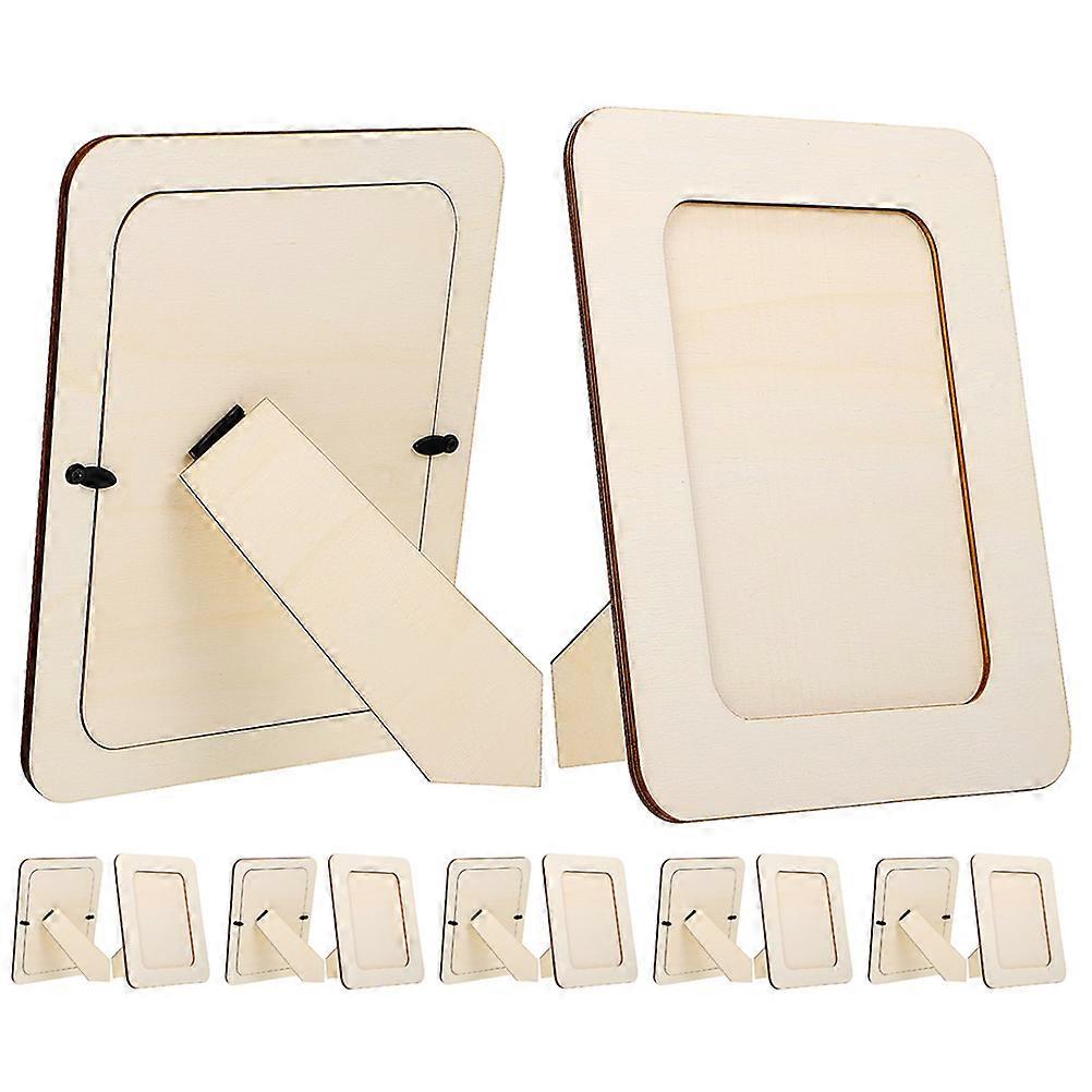 Craft Unfinished Picture Frame 12Pcs Wood Set Perfect For Photography Enthusiasts Light Yellow Color Rectangular Style