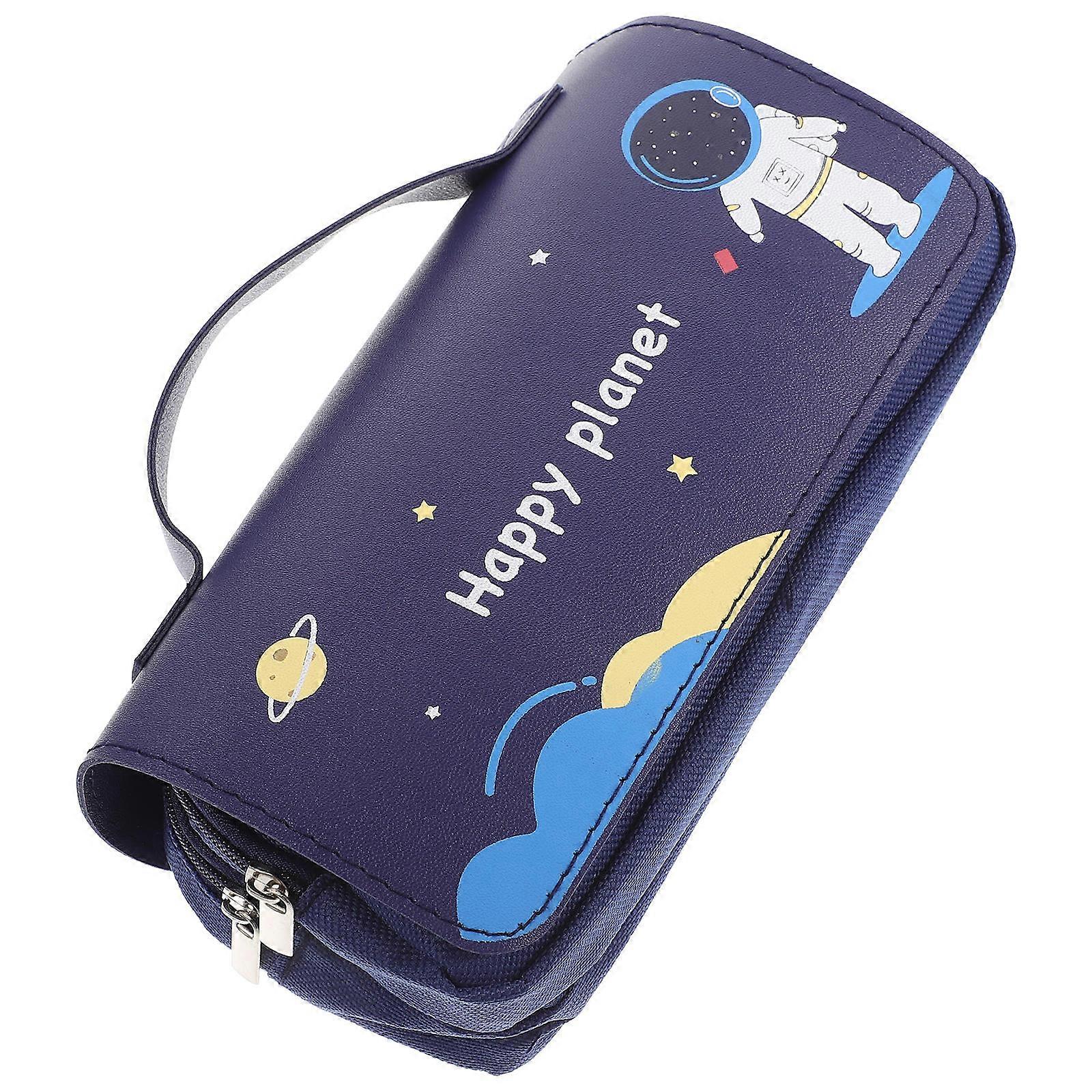 Large Capacity Pencil Bag For Children With Simple Style Ideal For Birthdays And Festivals In Navy Available As 3Pcs
