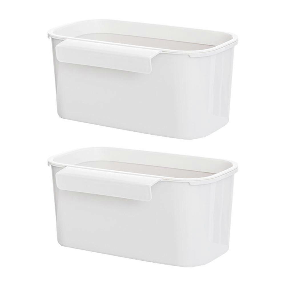 Small Garbage Bins Space-saving Sundry Storage Rectangular 25.2X14.2X12CM White 4Pcs