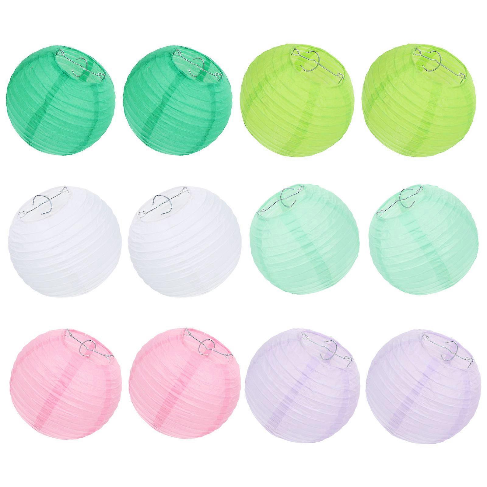 24 Pcs Assorted Color Round Decorative Paper Lanterns For New Year Occasions Chinese Style Gift Giving