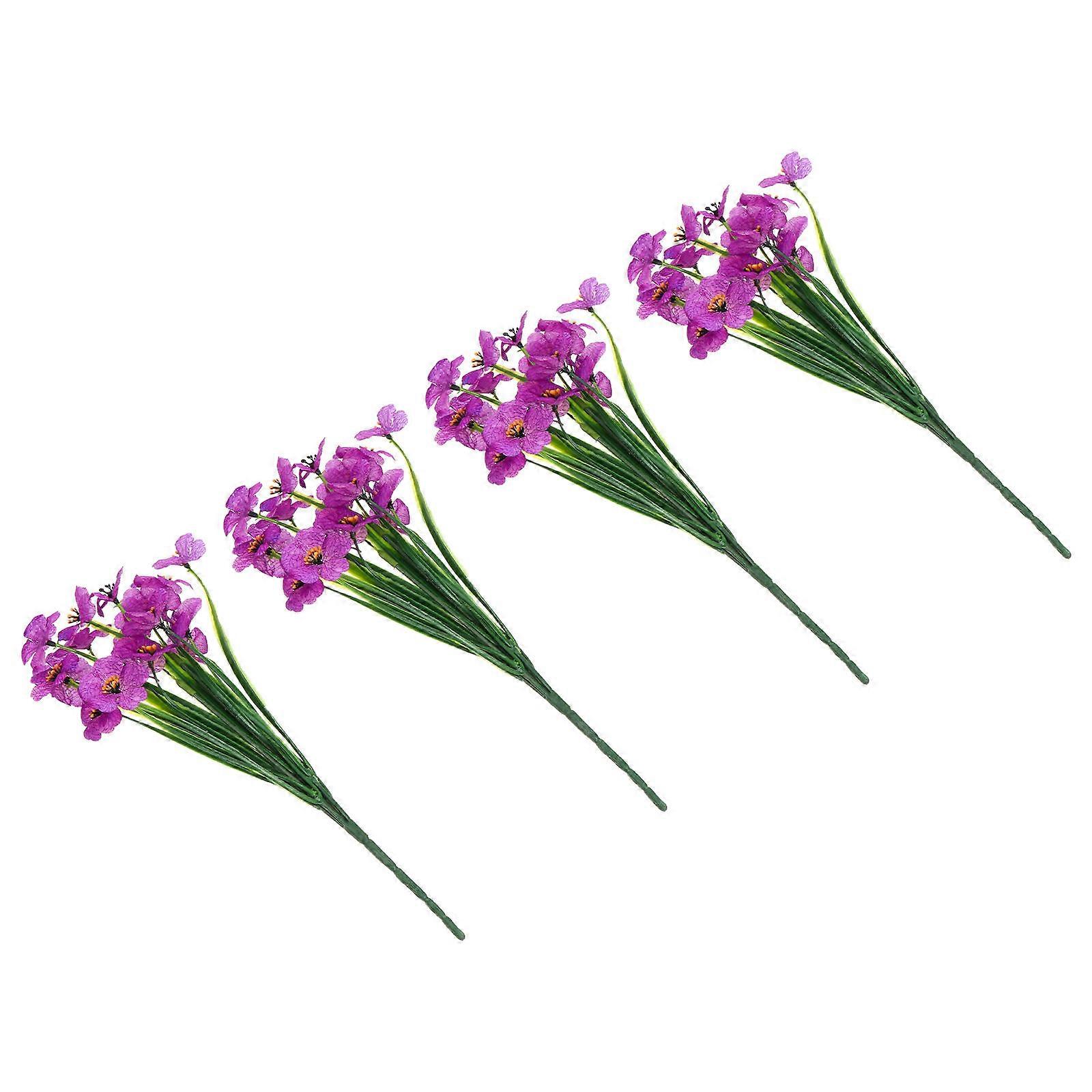 Artificial Violet Flowers Flower Arrangement for Decoration 7Sets