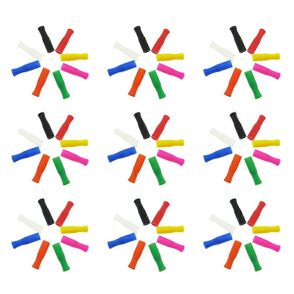 Straws Tips Silicone Covers for Straw 70Pcs Assorted Color Soft