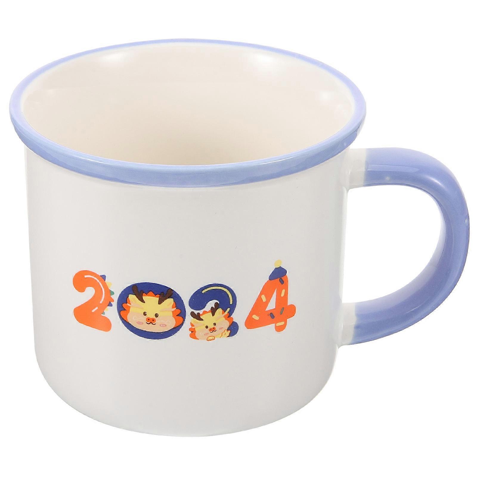 Multi Color Ceramic Mug With Handle 320ML Ideal For Coffee Milk Storage At Bar Relaxation 2Pcs