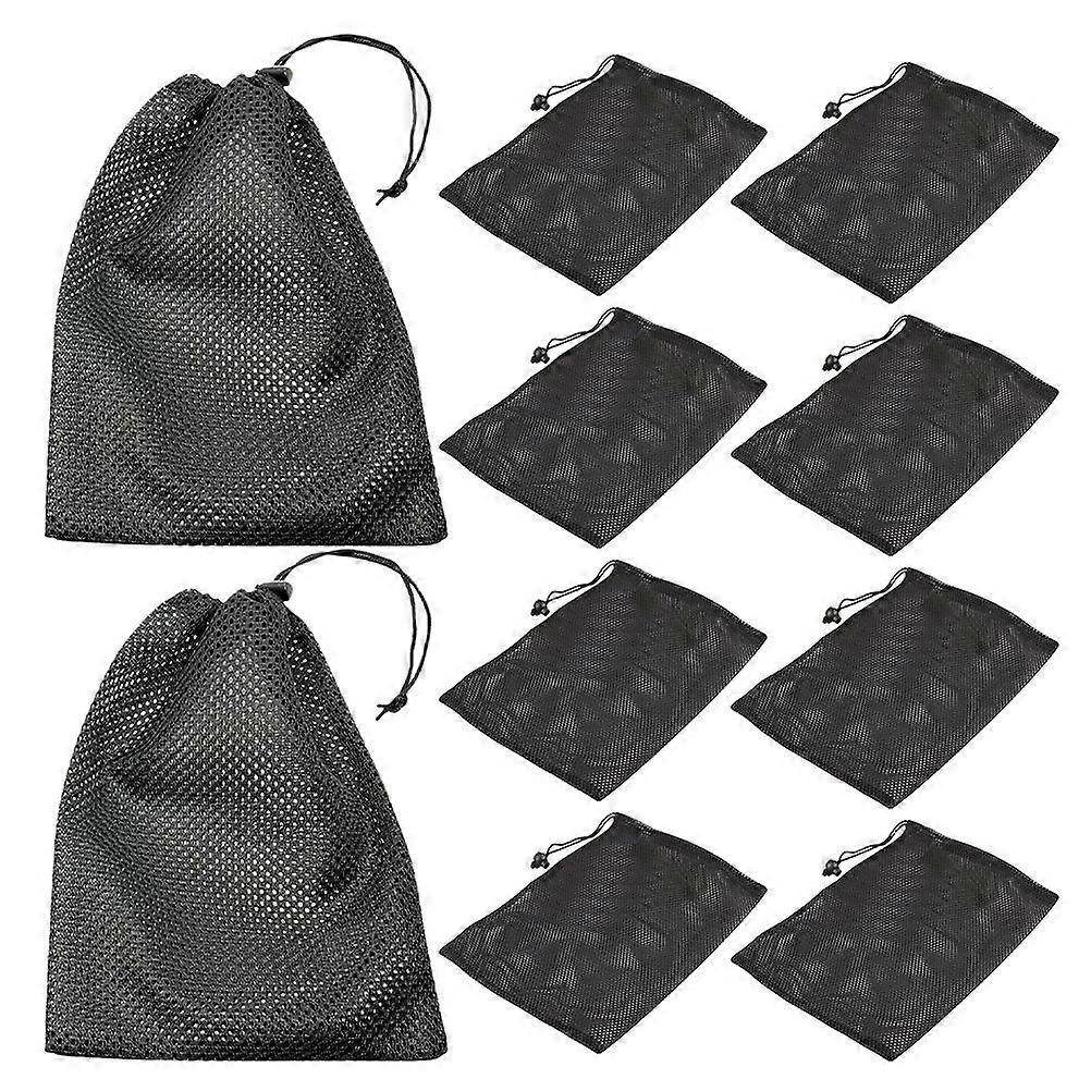 Laundry Mesh Bags Drawstring Bags for Home Use 50Pcs Black Mesh