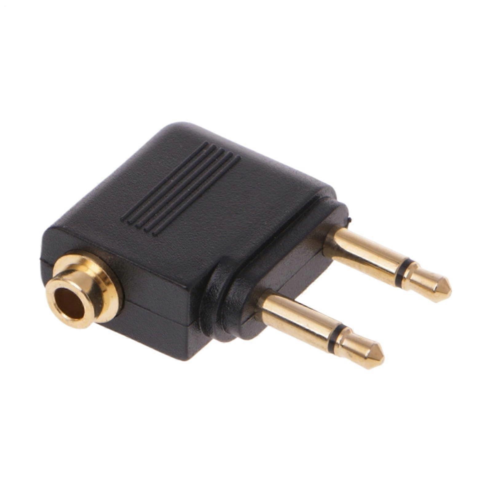 Flight Audio Adapter Airline Headphone Connector Dual 3.5mm Plug Travel Friendly Intercom Splitter