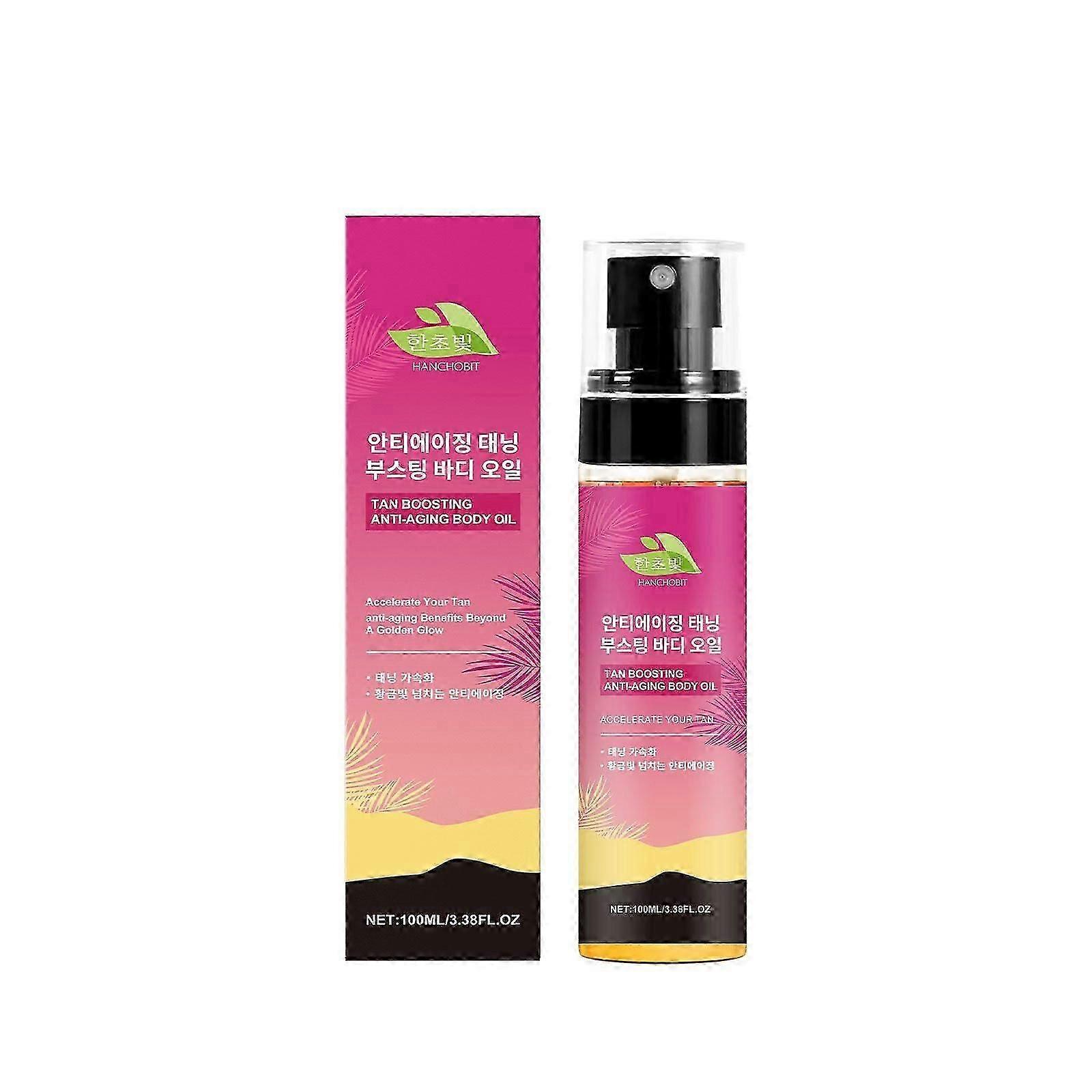 Tan Boosting Anti-Aging Body Oil SPF20 - Tan Accelerator Spray, UVA UVB solbeskyttelse | Fugtgivende udendørs bronzing forstærker - 200ml