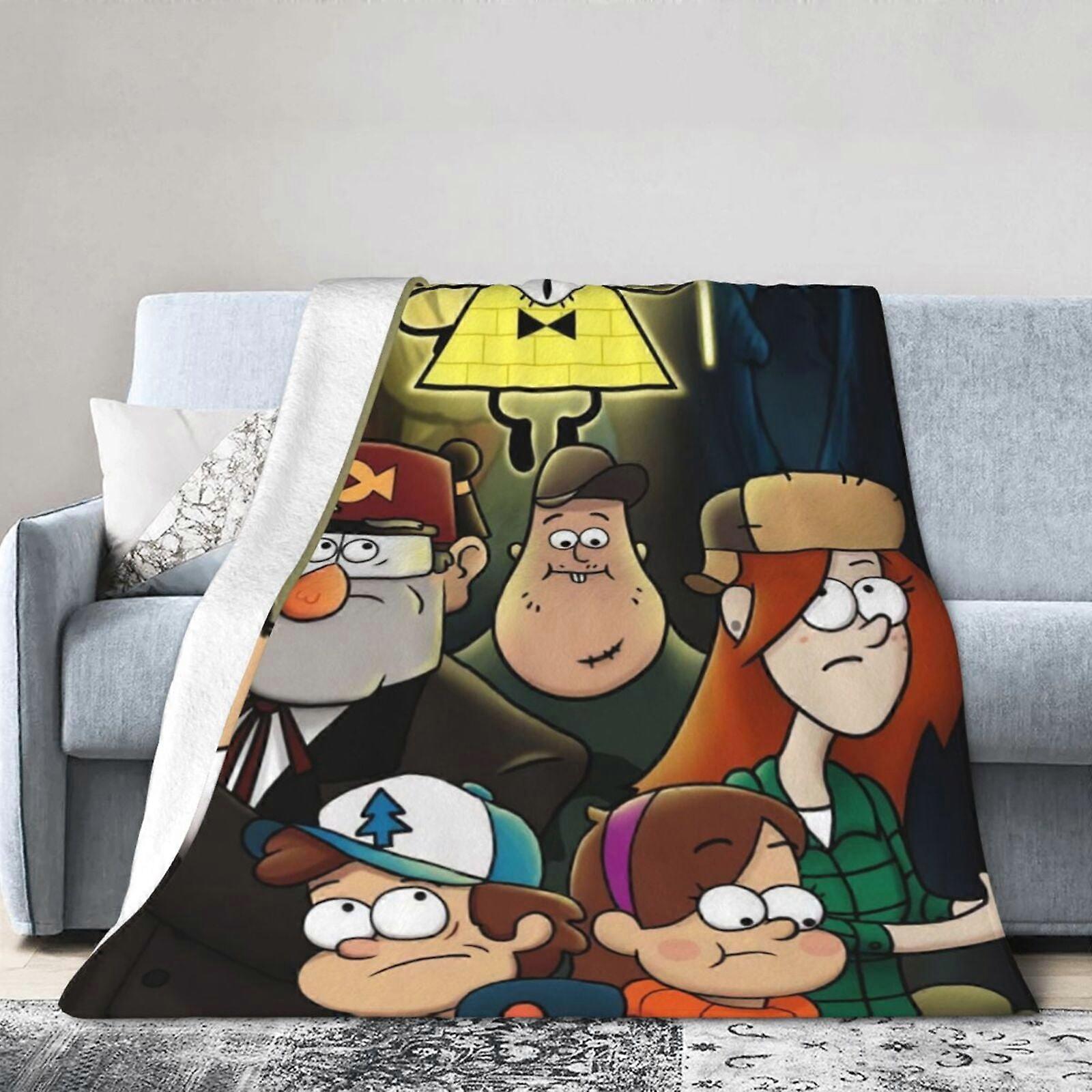 Cobertor de hotel Gravity Falls, cobertor de anime para cama, cobertor de sofá, cobertor de lã ultramacio para quarto e sala de estar, 60 x 50 polegadas