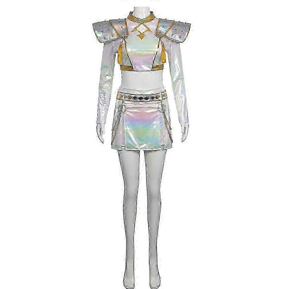 Kpopデーモンハンターズコスプレコスチュームセットホワイトルミミラゾーイハロウィンパーティーファンシードレス女性用