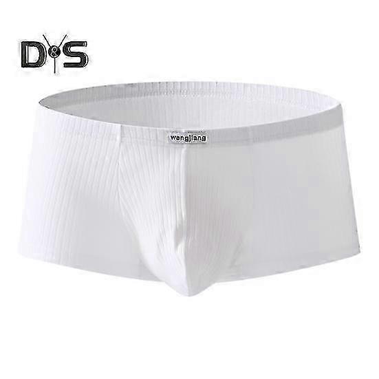 25-26 Men Boxer Underwear Low-rise Solid Color Ribbed Shorts Briefs Quick Drying U-Convex Bag Thin Panties