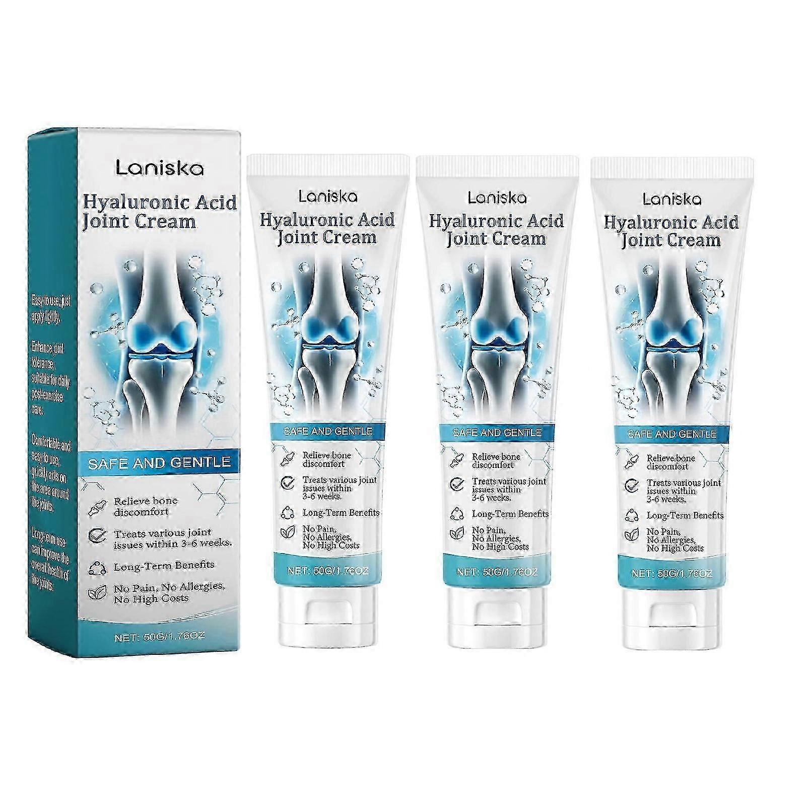 1-3 قطع كريم مشترك بحمض الهيالورونيك ، كريم تدليك المفاصل بحمض الهيالورونيك ، جل متقدم للعناية بالمفاصل والعظام للظهر والرقبة واليدين والركبتين