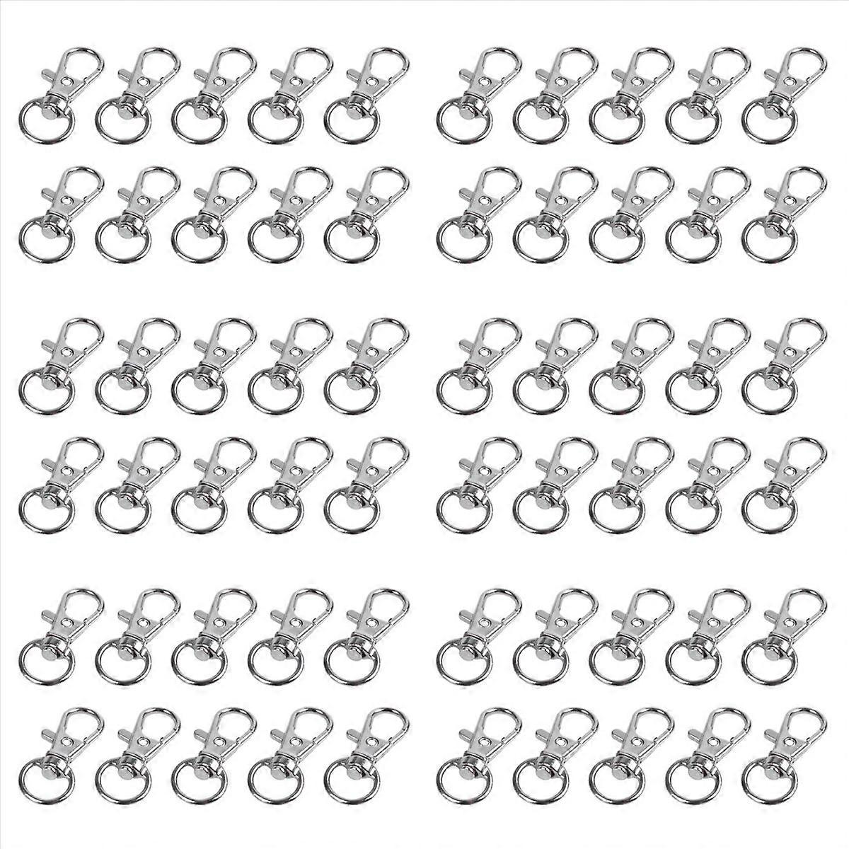 10pcs Metal Clasp Swivel Trigger Clips Snap Hooks Silver