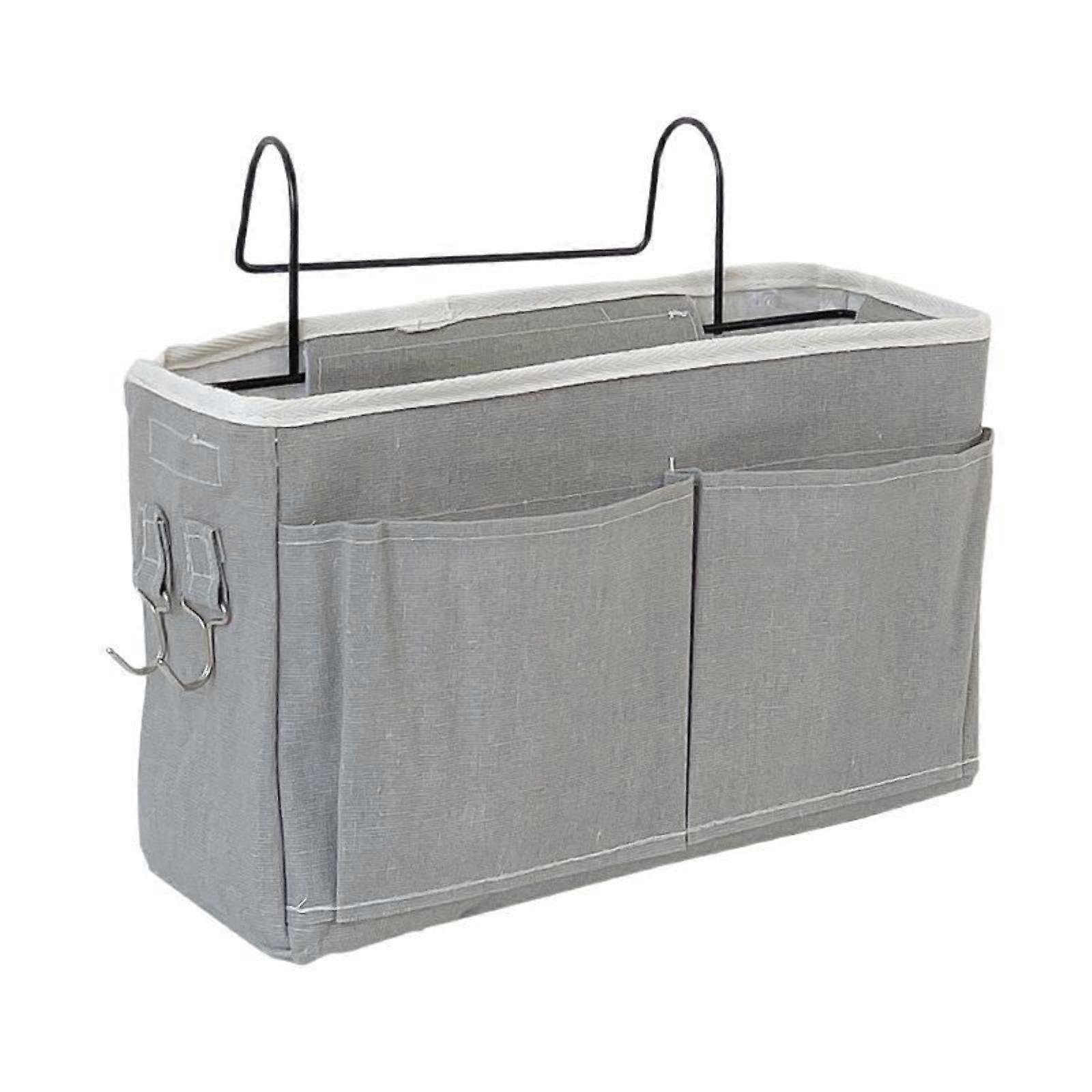 Hanging Storage Basket Dormitory Bedside Pocket With Hook Remote Control Storage Bag