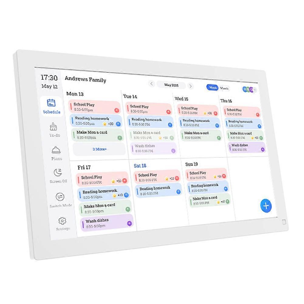 Έξυπνος Οικογενειακός Σχεδιαστής 15,6 ιντσών Ψηφιακό Ημερολόγιο HD Οθόνη Αφής με Διάγραμμα Δουλειών Σχέδια Γευμάτων για Οικογενειακό Γραφείο AU Plug