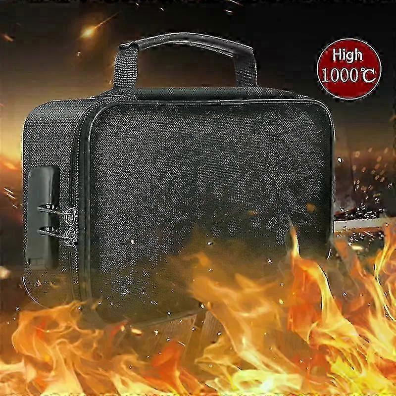 Fireproof Document Box Fireproof Document Bag with Lock 3-Layer Fire Proof Waterproof Safe Bag for File Passport Certificates