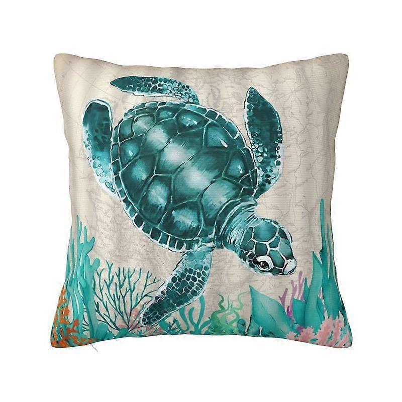 c730カスタムオーシャンウミガメクッションカバーcmベルベットポリエステルスロー枕カバーソファカーシートホームデコレーション枕カバーkjs730
