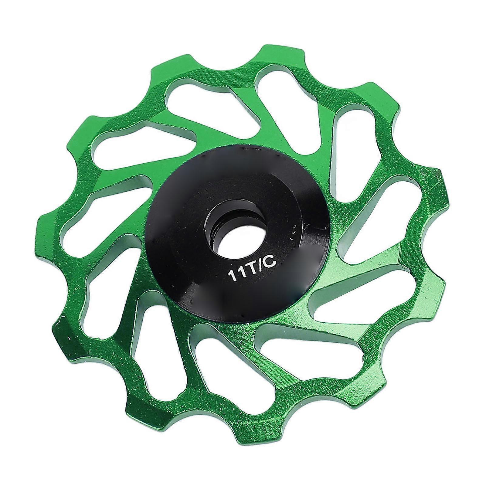 ركوب الدراجات الخلفية Derailleur بكرة سبائك الألومنيوم دليل ركوب الدراجات الأسطوانة بكرة 11T السيراميك تحمل بكرة مع تحمل لركوب الدراجات على الطرق الجبلية 