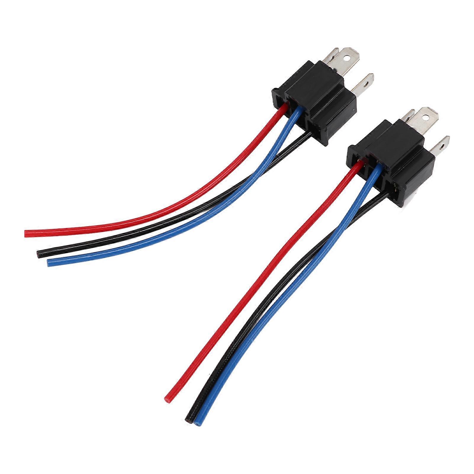 2Pcs H4 Male Socket Connection Line Cable Headlight Socket Headlight Connector Wiring Harness