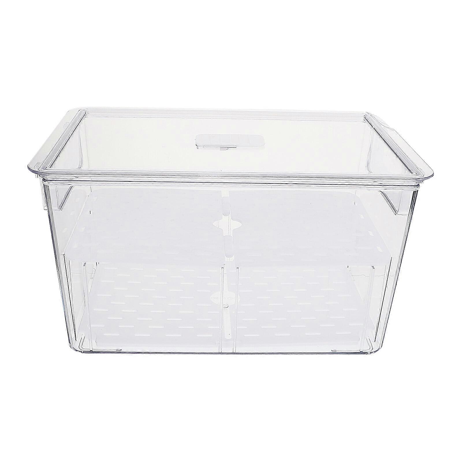1pc Refrigerator Food Storage Box Double-layer Eggs Box Vegetable and Fruit Drain Box