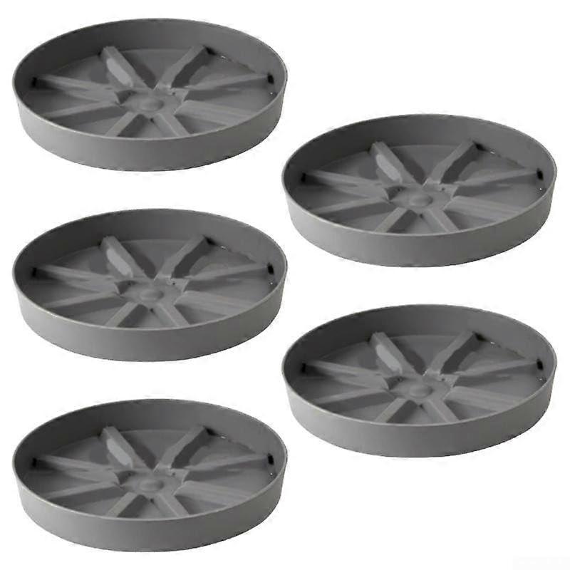Flower Pot Trays 5Piece Gray Set For Easy Maintenance And  Plant Care