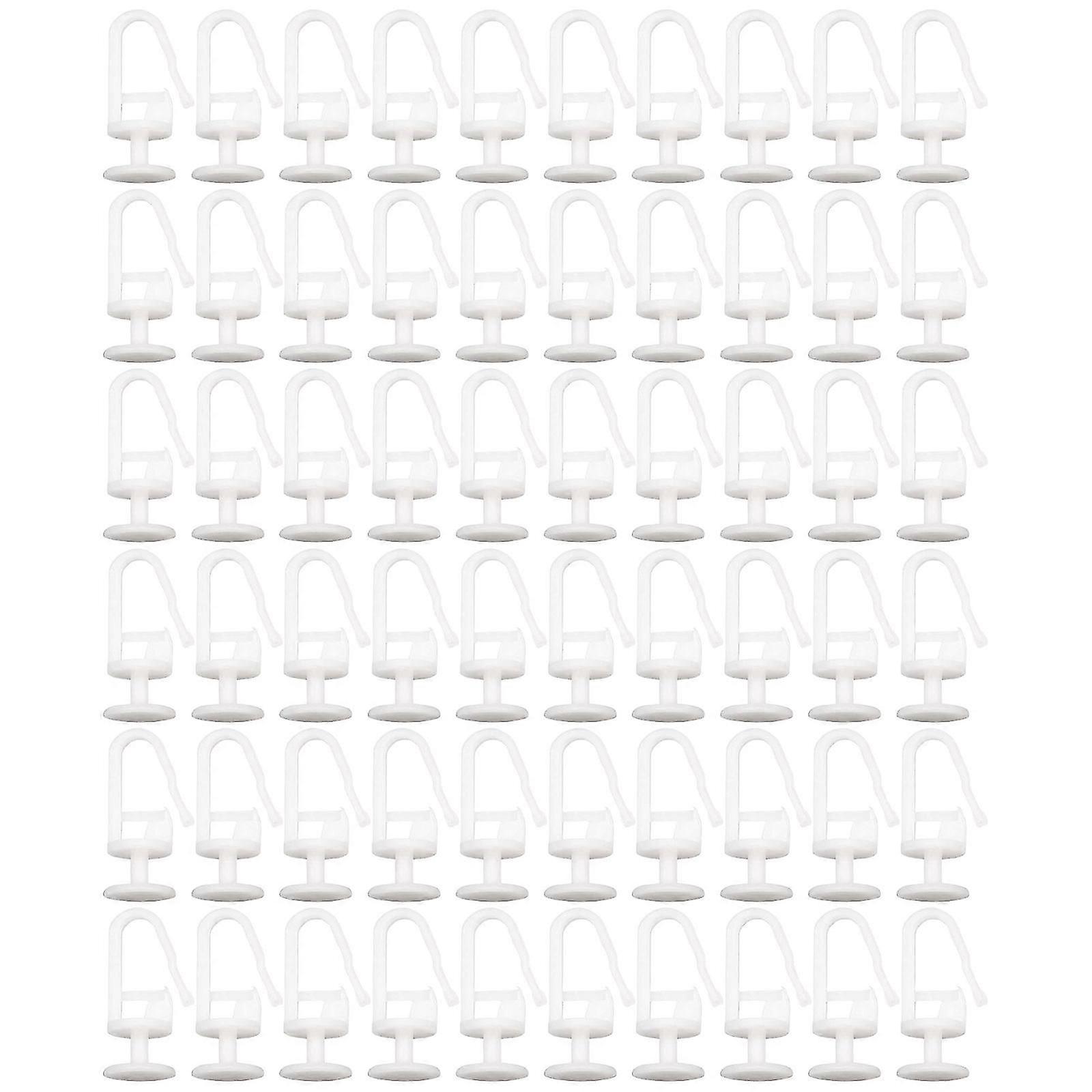 60pcs Curtain Gliders with Lockable Hook Durability Plastic Ensuring Long Time Use And Quiet to Operate Cs