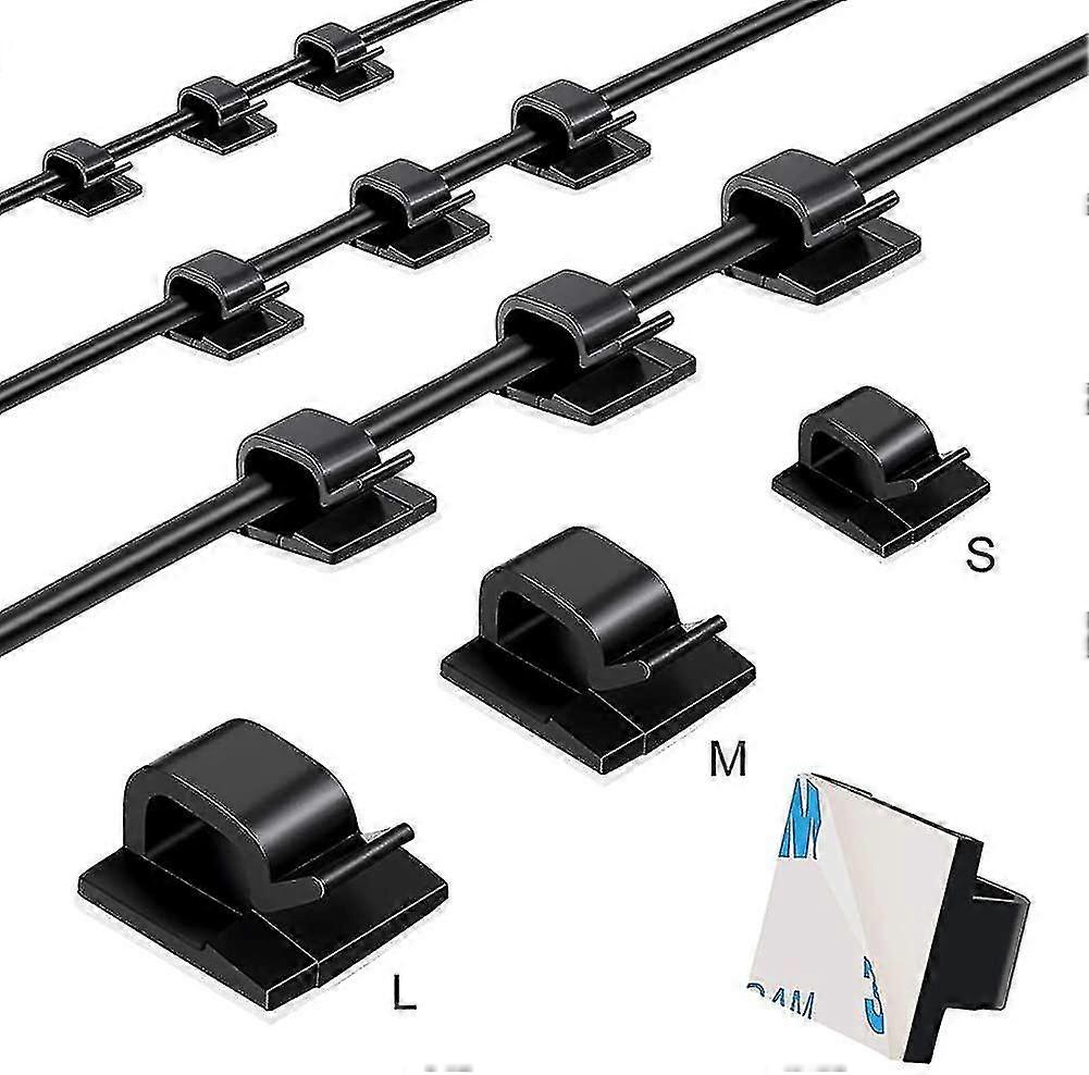 100 Pieces Self-adhesive Cable Clips Light Clips Wire Clips Cable Management