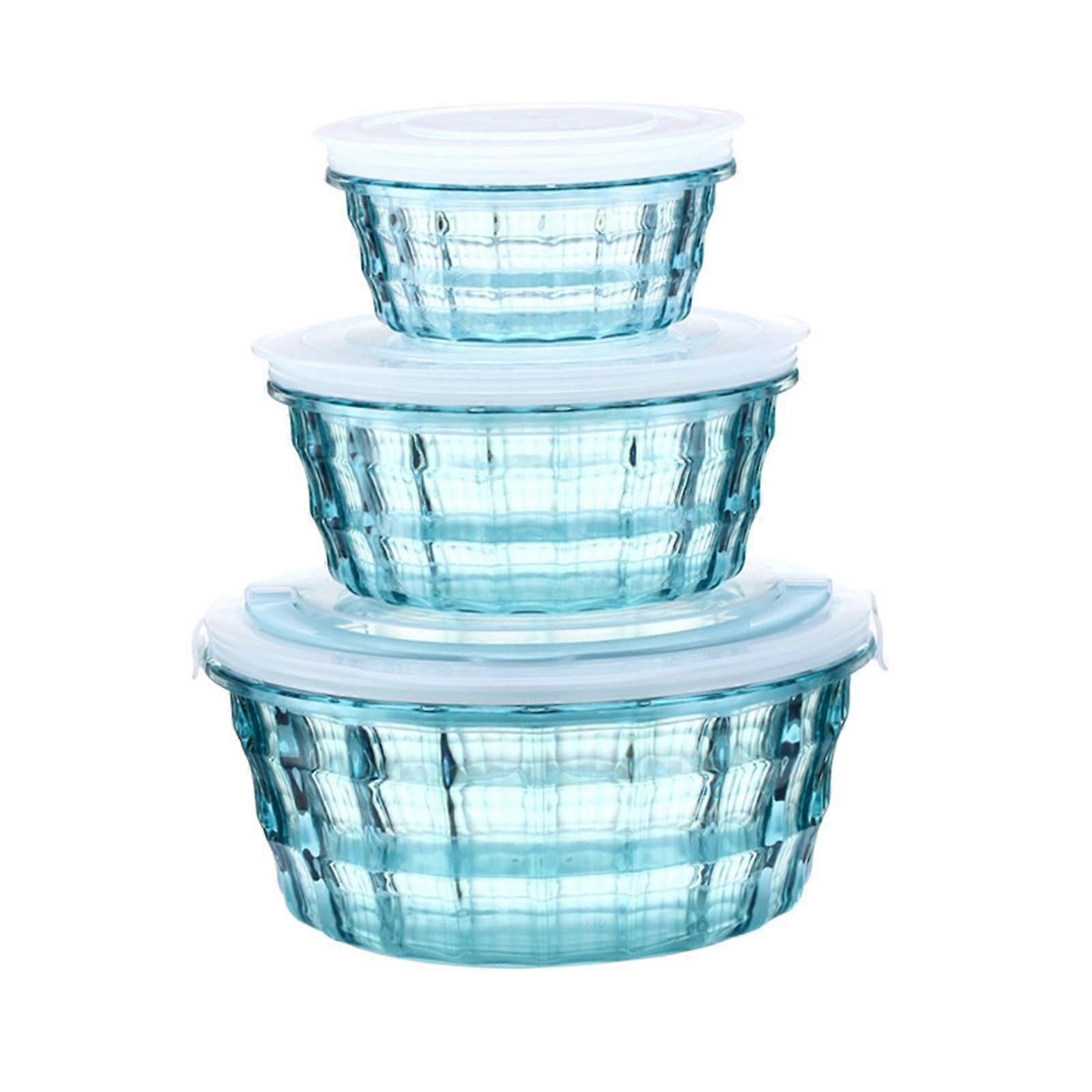 YANHAIGONG Reusable Lunch Box, Portable Bento Container with Handle, Leakproof Microwave Safe Salad Bowl for Adults, Household Round Food Storage