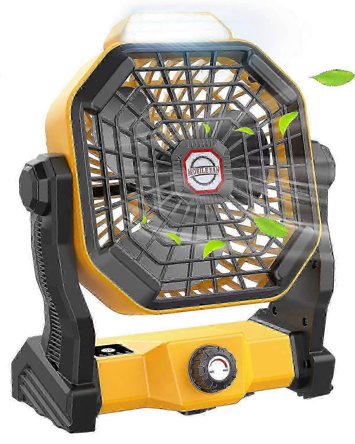 9-Inch Rechargeable Camping Fan with 270° Rotation, LED Light & Stepless Speed Control (Best Seller)