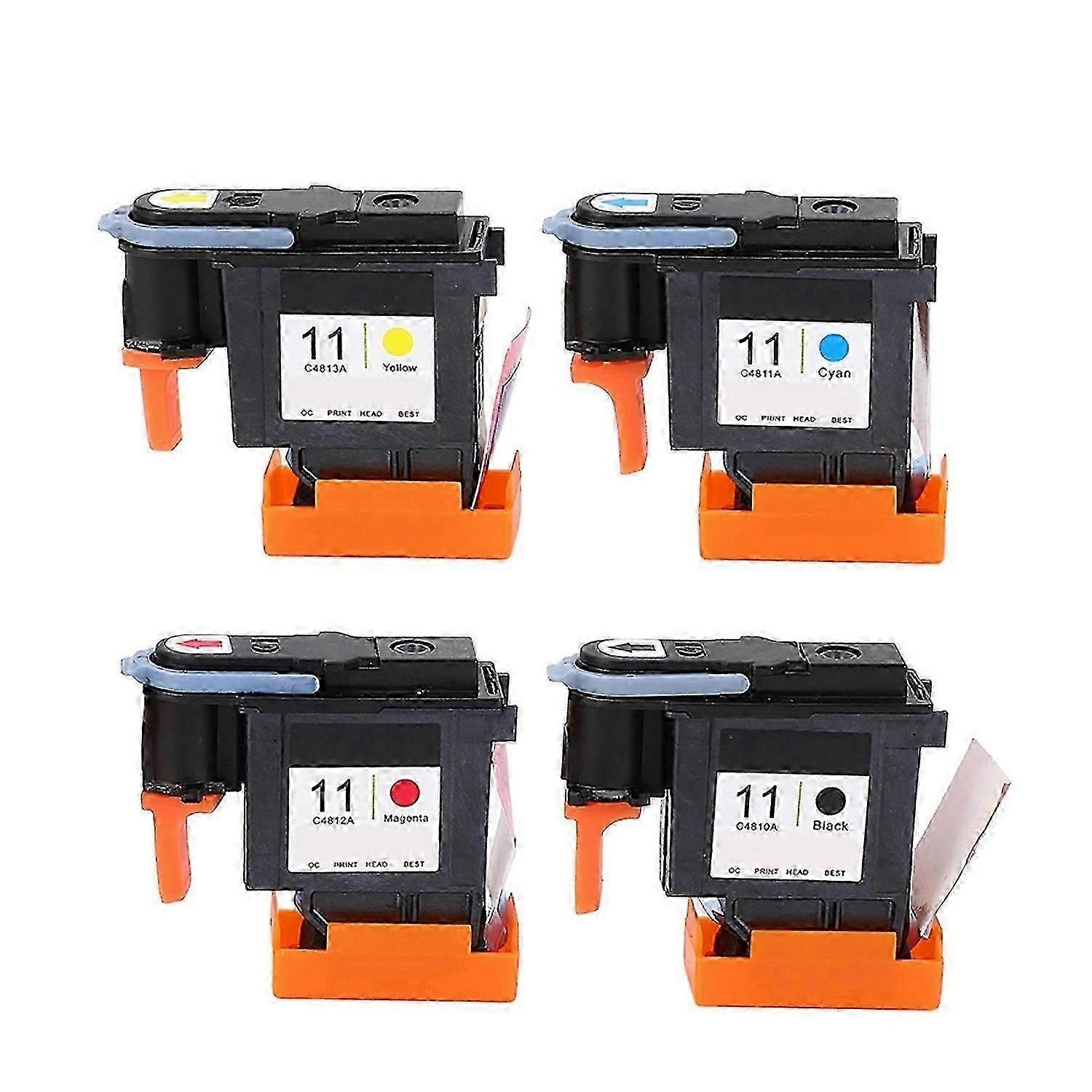 4个打印头打印头洋红色黑色青黄色打印头替换HP Designjet 100 110 111 500 510 800 813 850