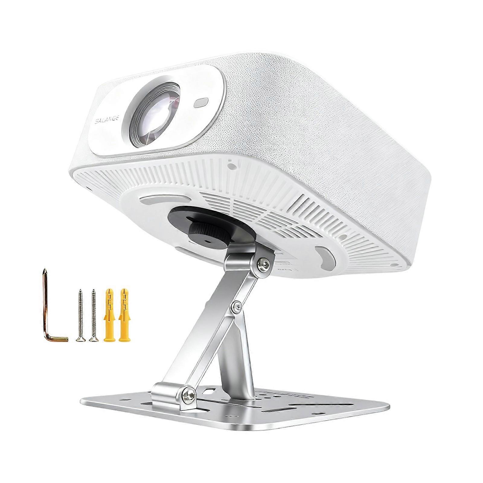 Space Saving Projector Stand Foldable 26mm Thick 11lbs Load Capacity Slip Proof Triangular Base Quick Angle Adjustment  Silver