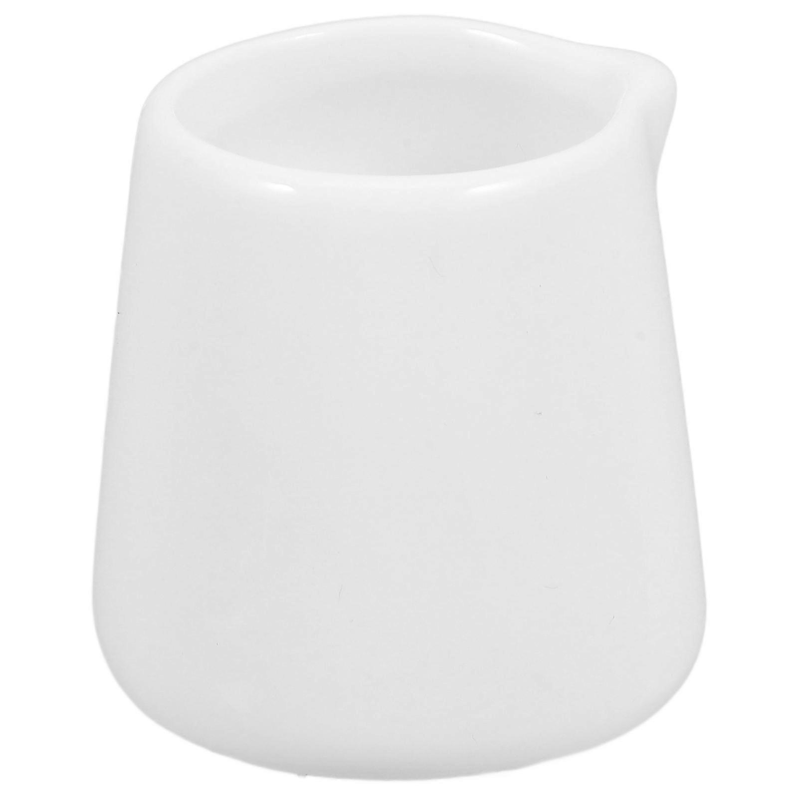White Ceramic Milk Pitcher for Coffee Creamer Pourer Mini Jug