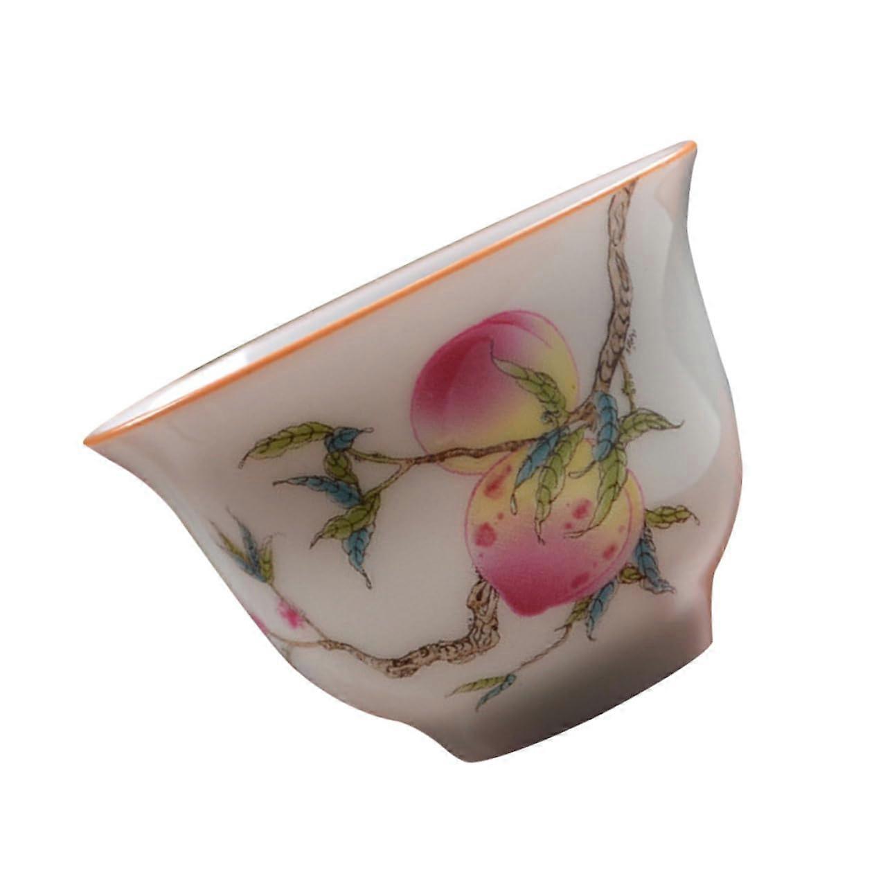 Tea Cup Ceramic Single Tea Cup For Household Teaware, Celadon Green, 6 Oz