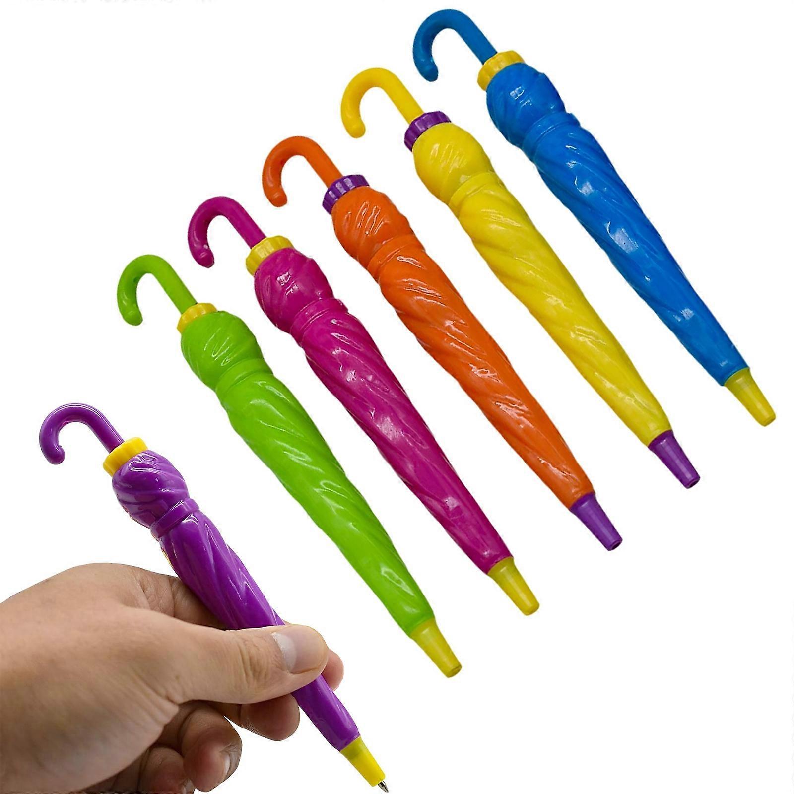 6Pcs Umbrella Shape Ballpoint Pen Funny Ballpoint Pen 1.0mm Tip Refillable for Journaling Note Taking and Writing Multicolor