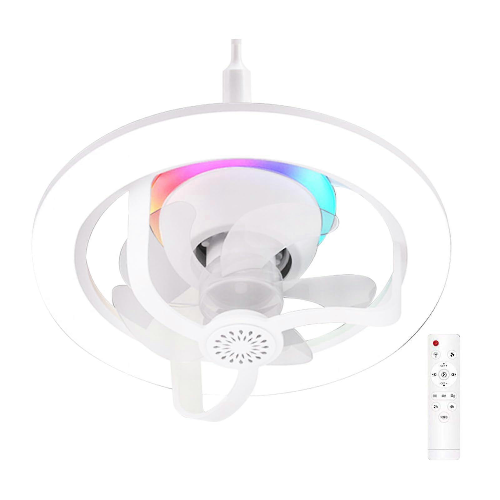 50W LED Fan Light With Remote Control E27 Moving Head RGB Ceiling Fan Lamp 360Degree Shaking Heads