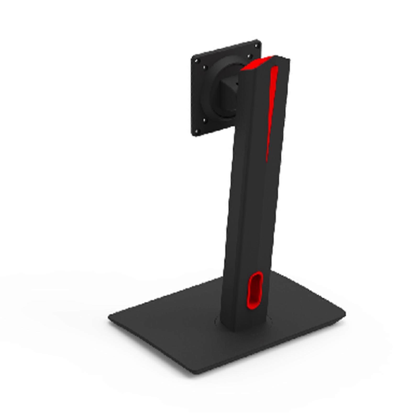 Flexible Monitors Support Stand with Tempered Glass Base for Large Screens, Swivels and Tilt Feature  Black