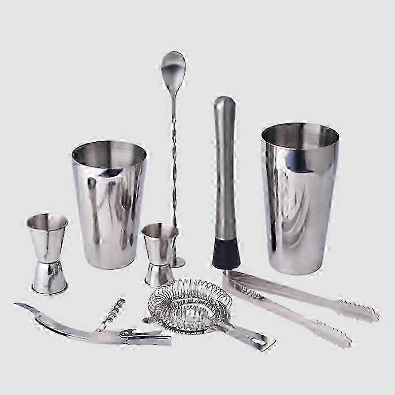 9pcs Stainless steel Boston Shaker Professional Bartender Kit