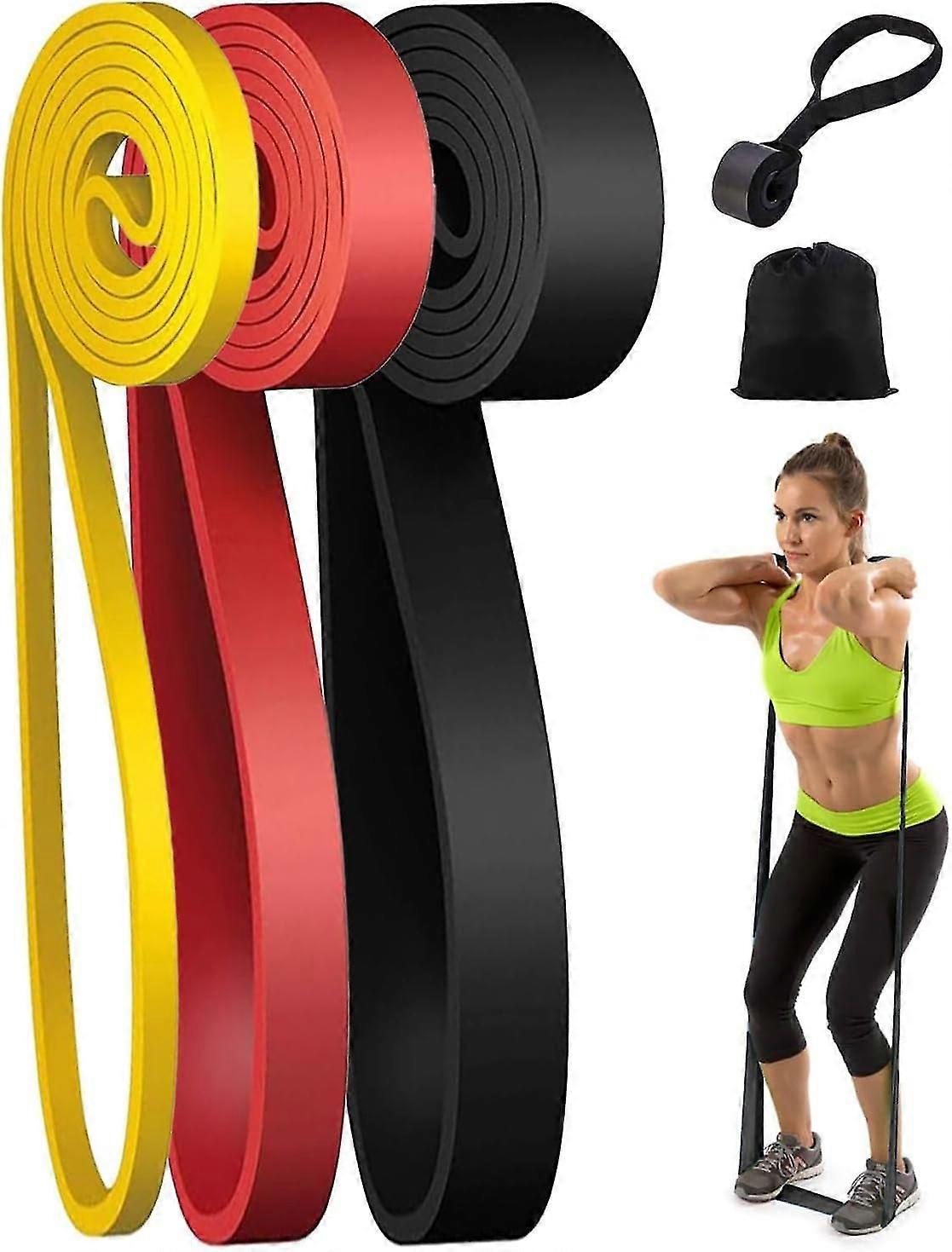 Latex Exercise Bands 3pcs - Durable Pull Up Assist & Stretch Training for Home Gym
