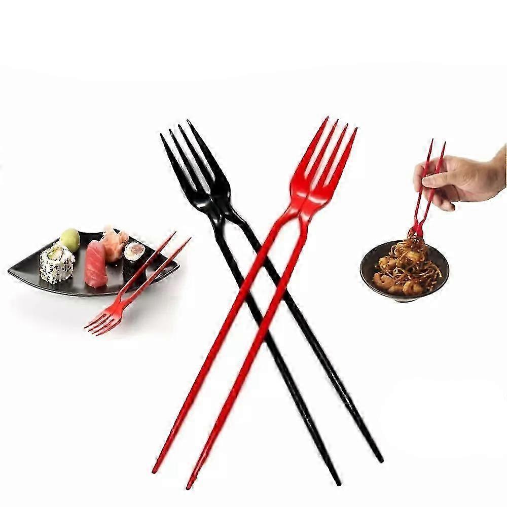 10PCS Fork Chopsticks In One, Chork 24 Count Pack Fork Chopsticks Combo