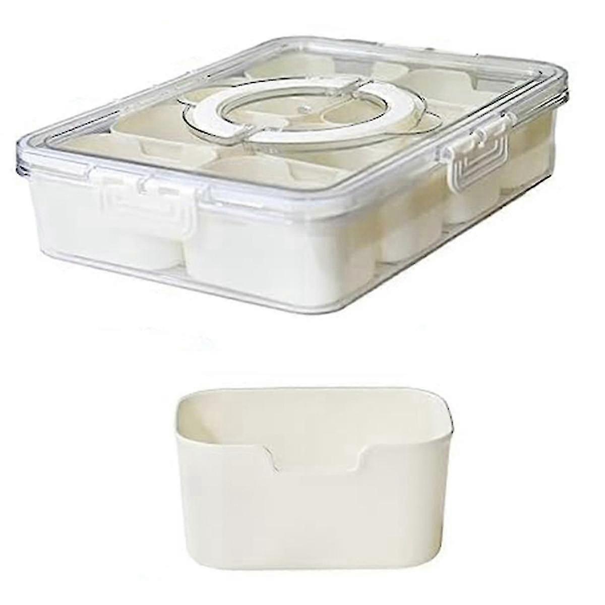 Divided Serving Tray With Lid And Handle Snackle Box Charcuterie Container Portable Snack Platter O