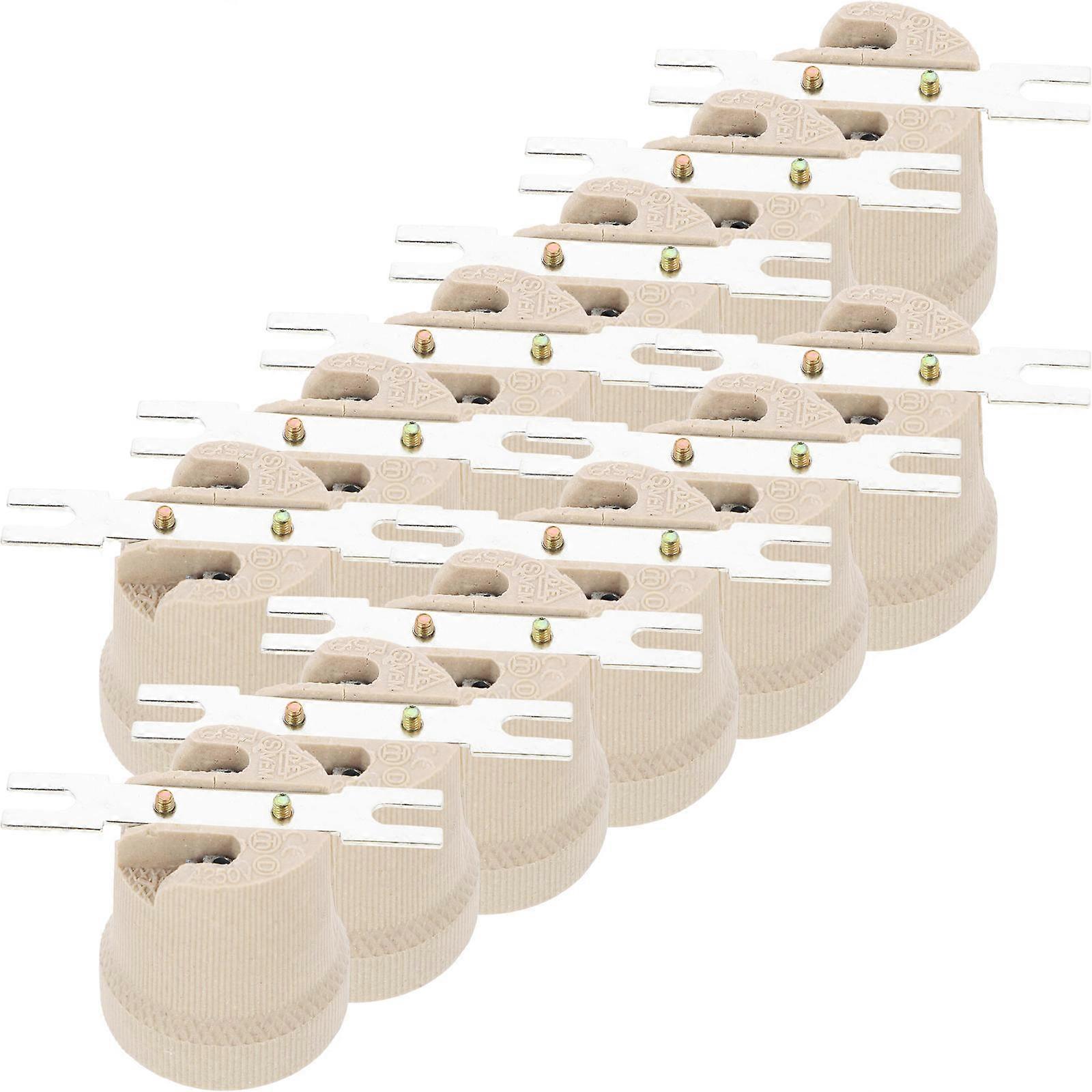 12pcs Candelabra Socket Replacement E27 Screw Lamp Socket Lamp Holder Bulb Base