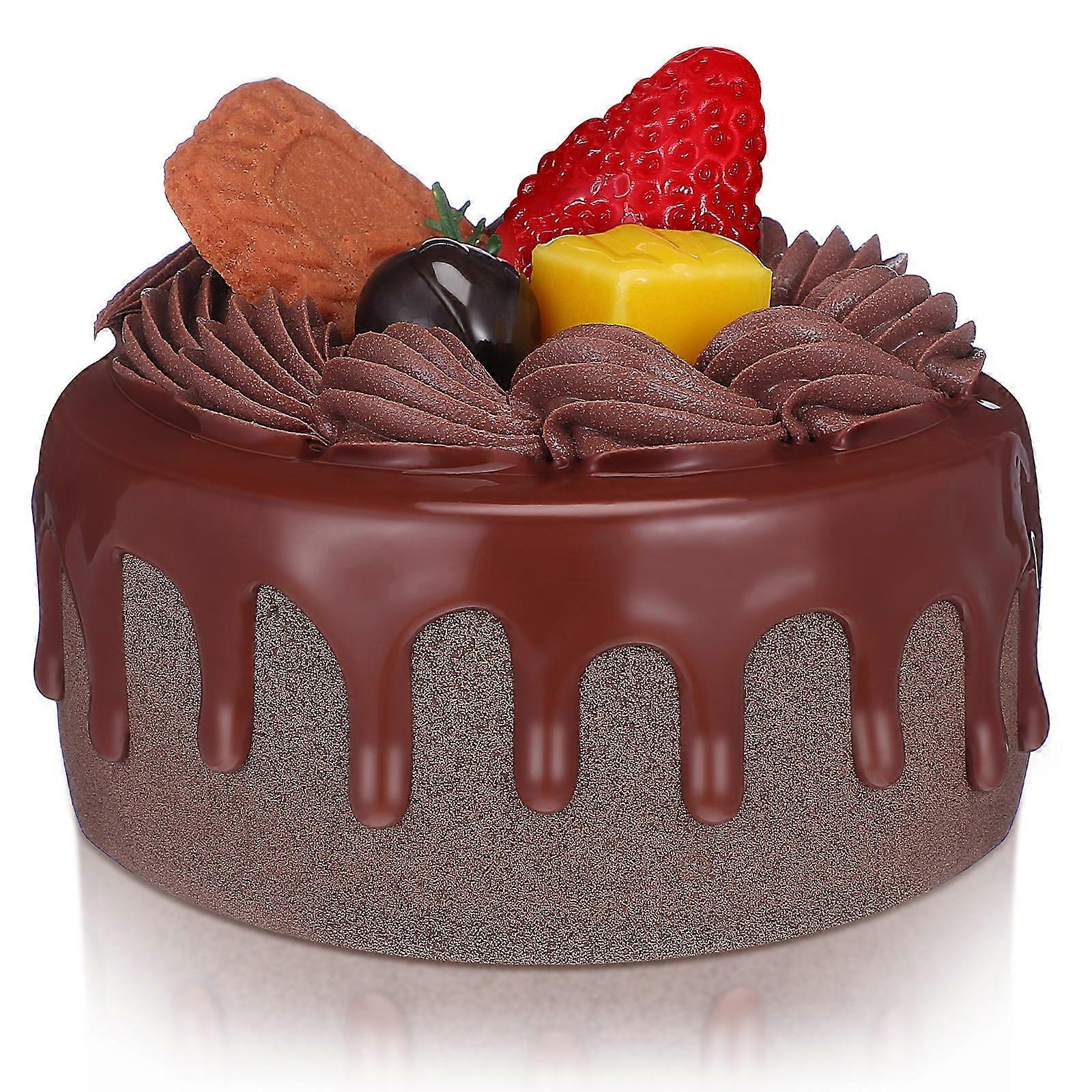Chocolate Fake Cake Props Simulation Cake Models for Decoration 5Pcs Set
