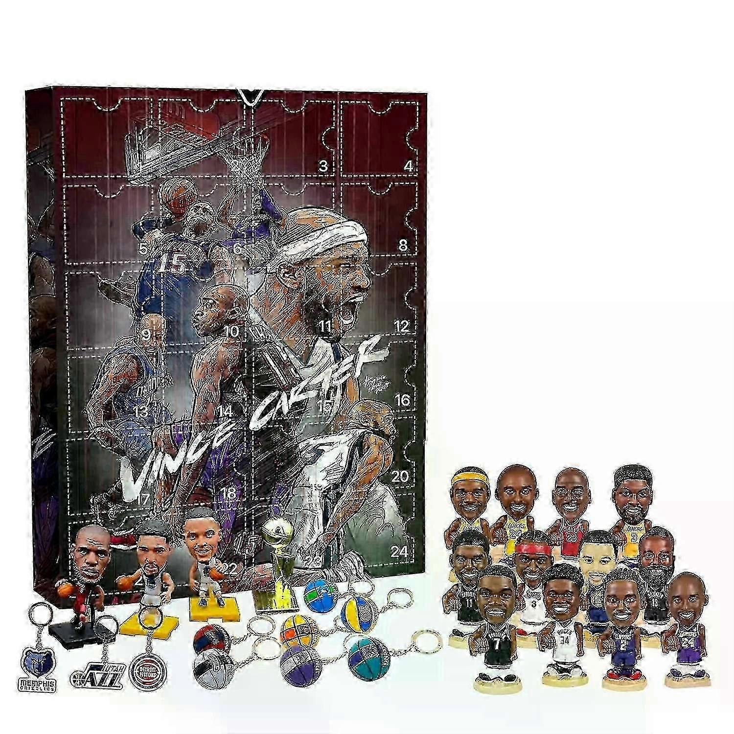 Christmas Doll Advent Calendar 24pcs 3D Basketball Player Figures Advent Calendar, Christmas Countdo