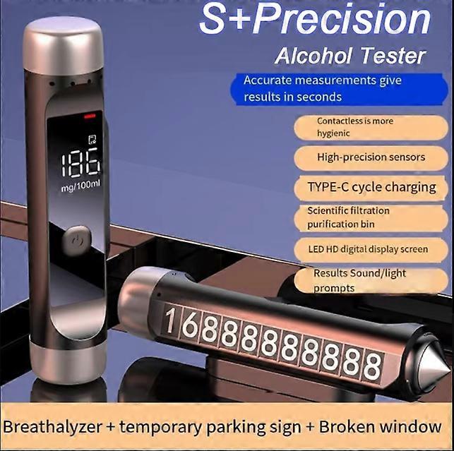 Non-Contact Alcohol Tester with LED Digital Display Alcoholmeter Alcohol Tester Accuracy Breathalyzer Diagnostic Tool