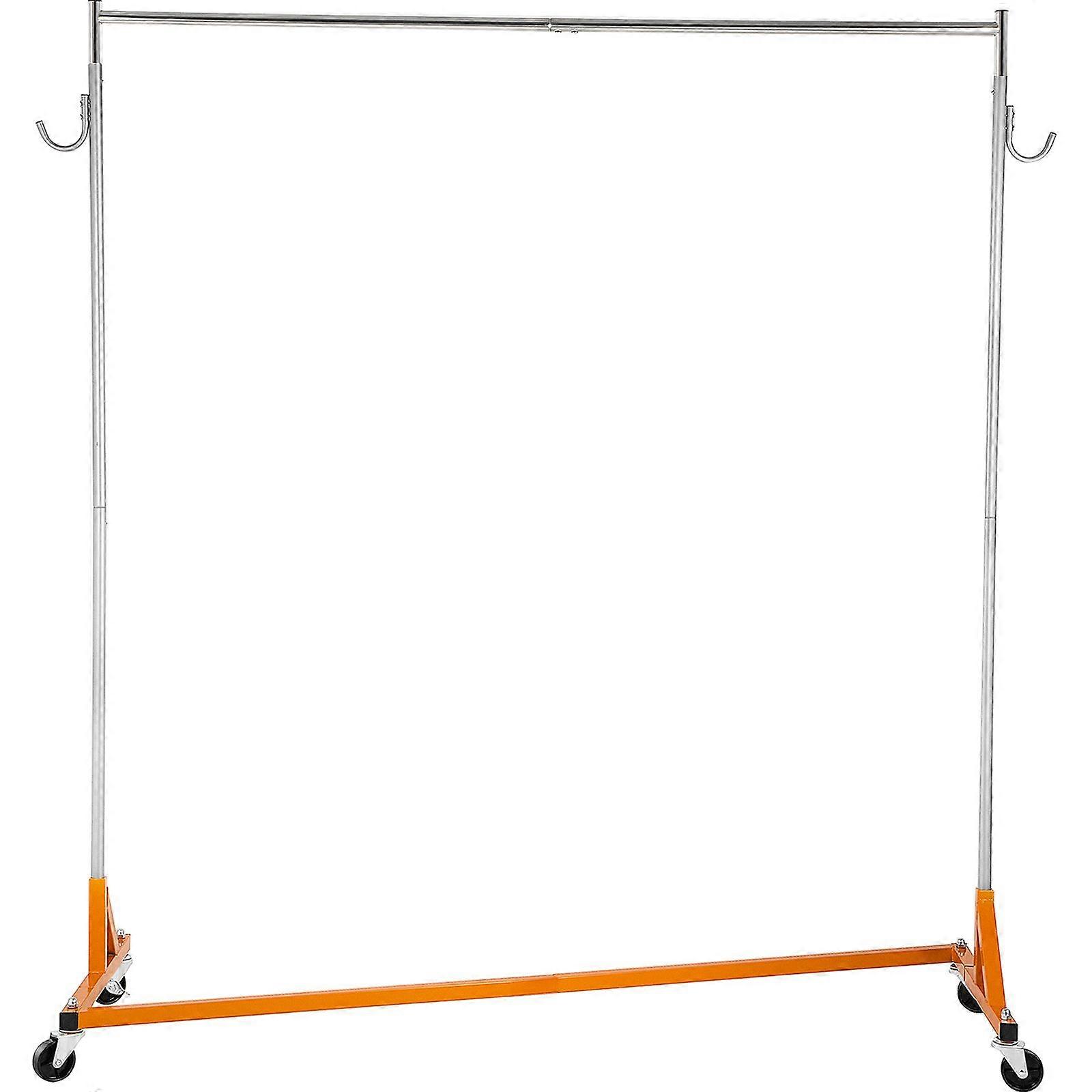 Z Rack, Industrial Grade Z Base Garment Rack, Height Adjustable Rolling Z Garment RackHome Garment Store Display Commercial Use Orange
