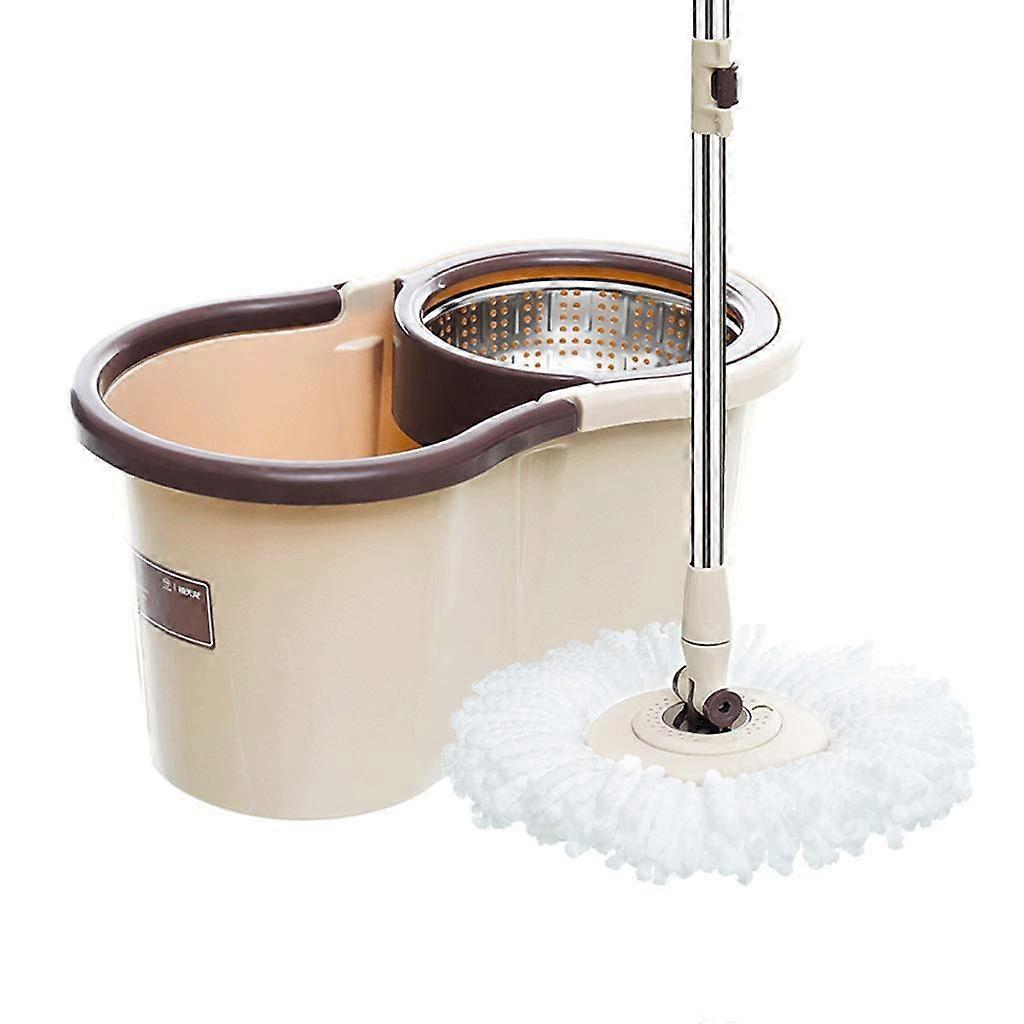 360 Degree Spin Mop with Bucket, Dual Mop Heads and Stainless Steel Handle for Hardwood and Tile