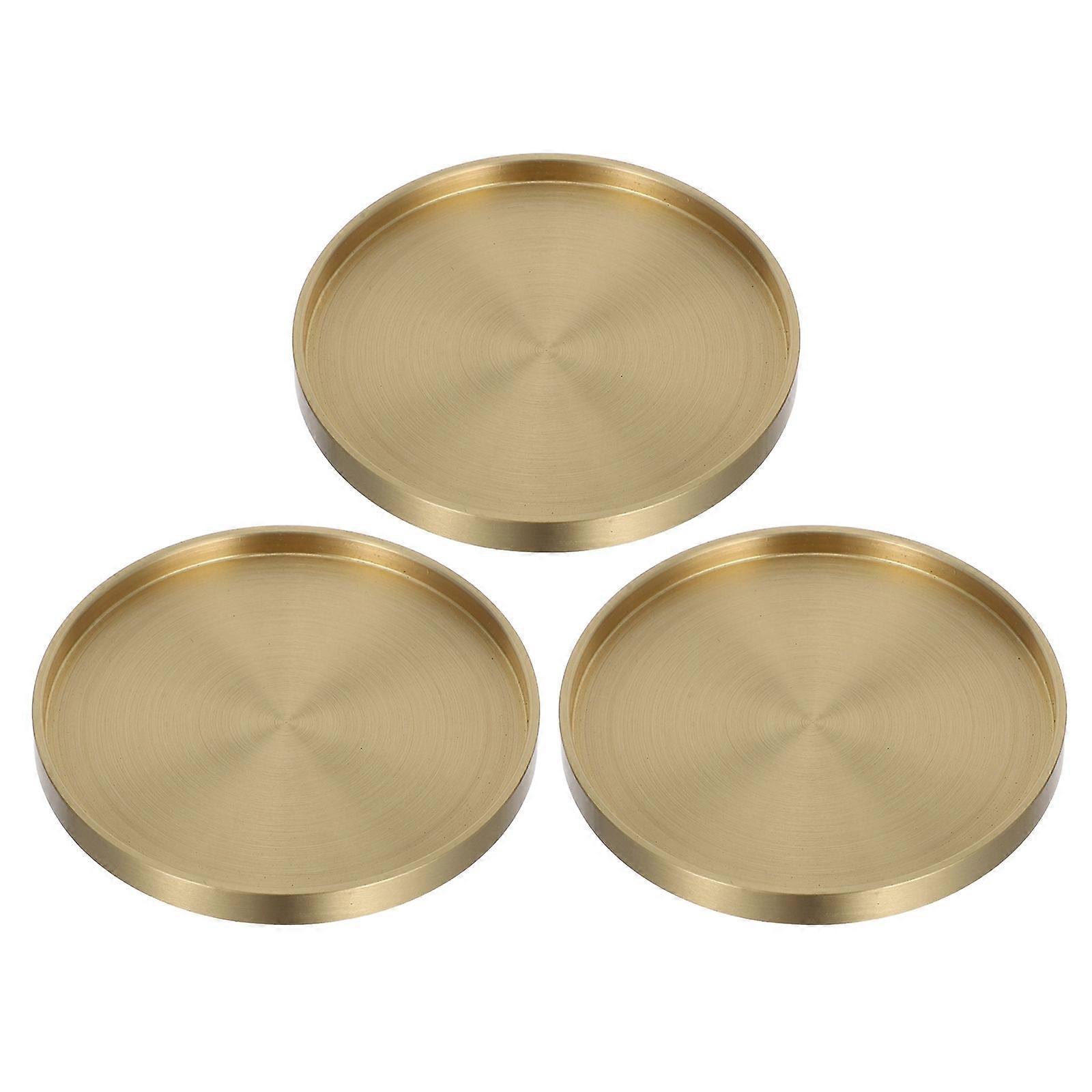 3pcs Copper Coaster Set for Water Mug Cup Table Mat Decorative Use