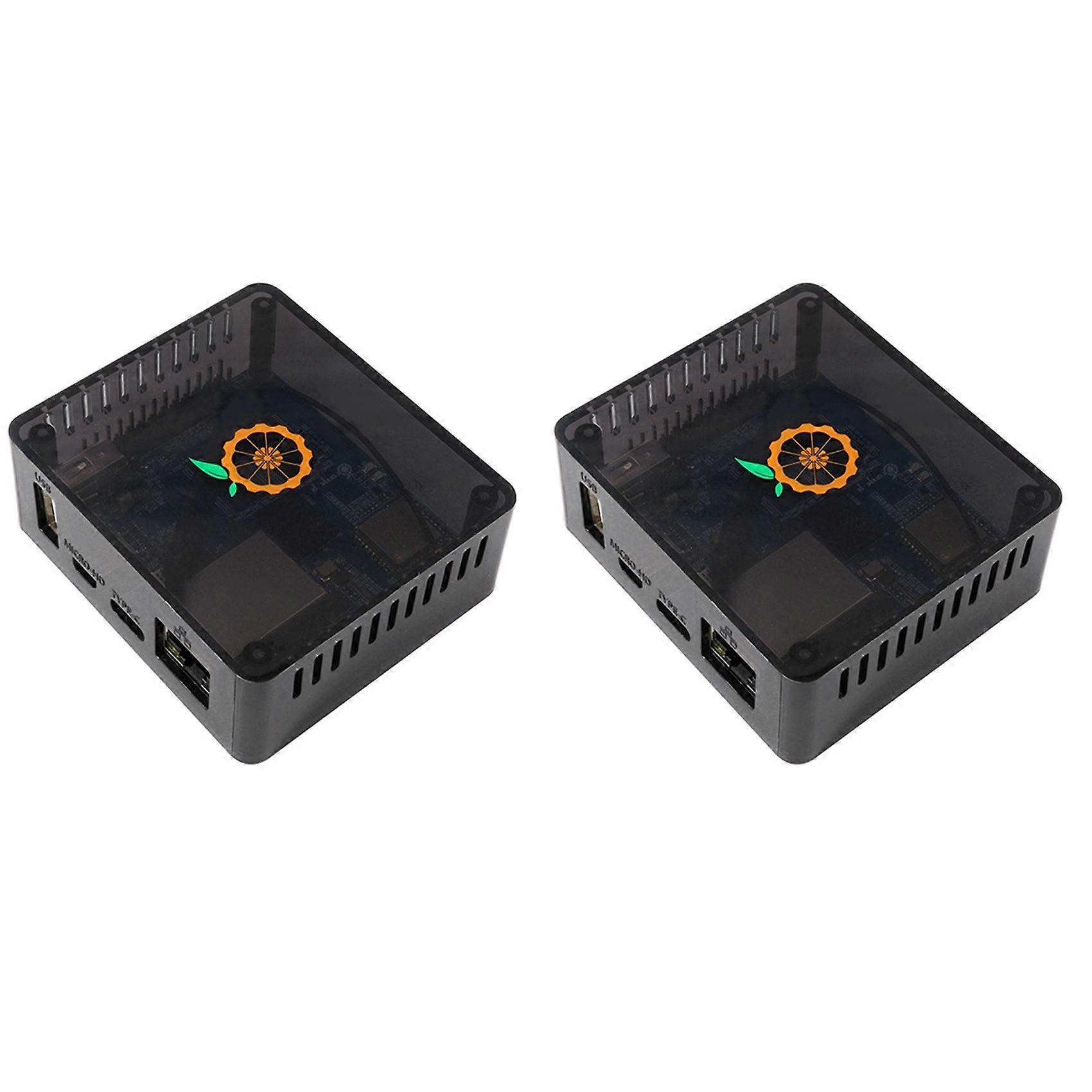 2X for Orange Pi Zero 2 ABS Black Case, Cannot Hold Expansion Board Together,Only the Development Board Can Be Installed